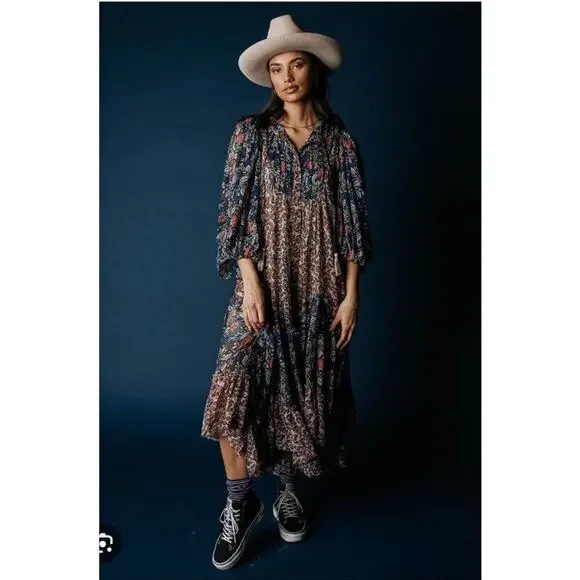 Free People Estelle Chiffon Floral Maxi Dress